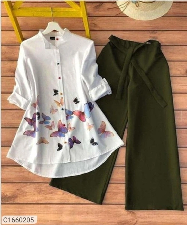 Women's Cotton Printed Top & Bottom Set - White NavyBlue, Xl