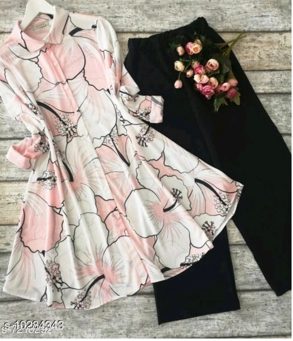 Pretty Ravishing Women Top & Bottom Set - Black Pink, L