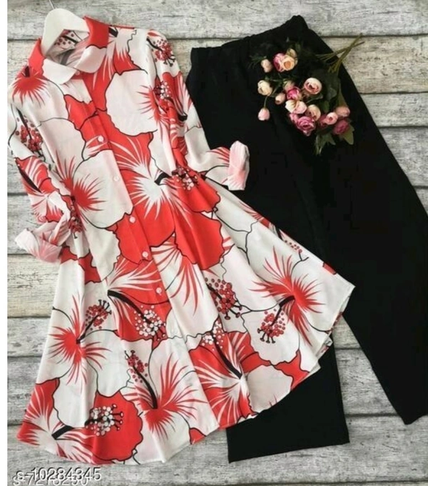 Pretty Ravishing Women Top & Bottom Set - Black Red, Xl
