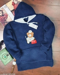 Mens Hoodies Sherpa Fur SweatshirtsFabric - Navy Blue, 1, L