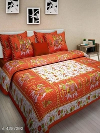 Exclusive Eva Stylish Pure Cotton Double Bedsheets - Green, Queen