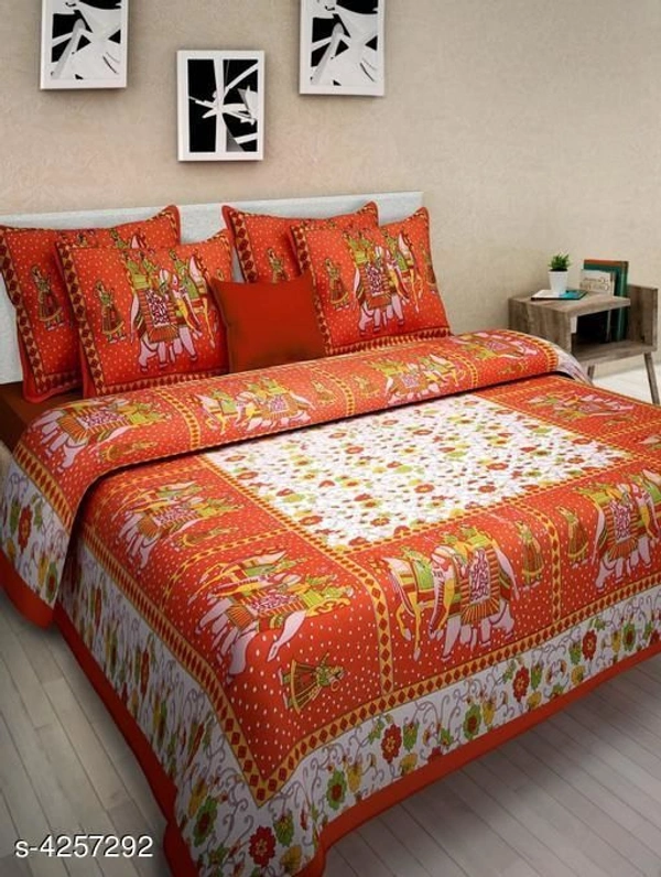 Exclusive Eva Stylish Pure Cotton Double Bedsheets - Green, Queen