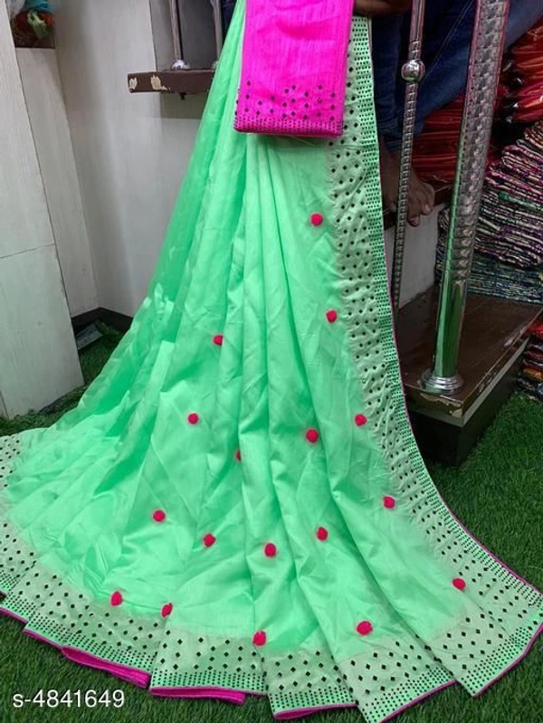 Stylish Zoya Silk Women's Saree - Green, Free Size