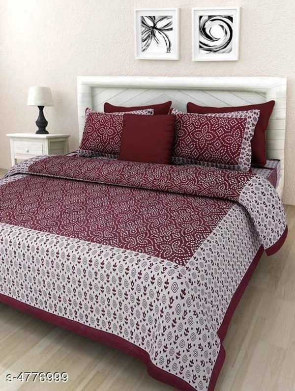Classy Pure Cotton 100 x 90 Double Bedsheet - Queen