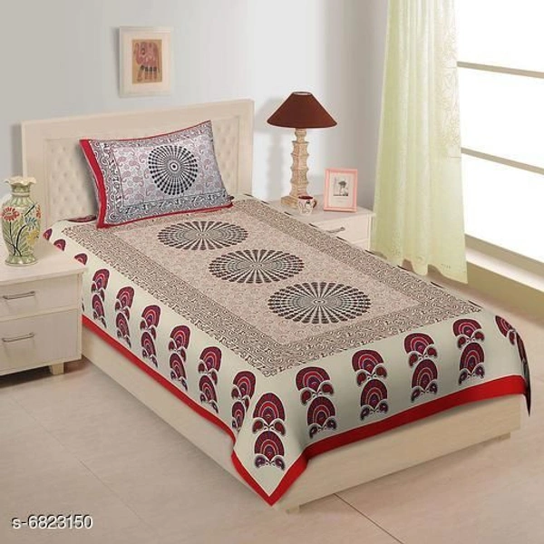 Stylish Cotton 90 X 60 Single Bedsheet - Single