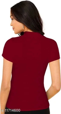 Women's Cotton High Neck Top - S