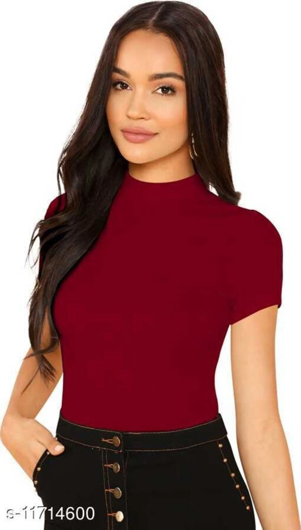 Women's Cotton High Neck Top - S