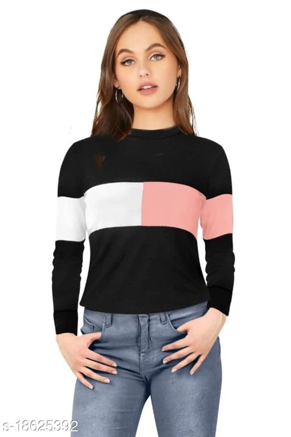 Full Sleeves ColorBlock Peach Crop Top (20"Inches) - XL