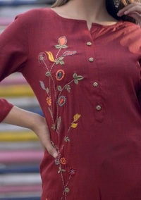 Fabulous Embroidery Rayon Kurti - XL