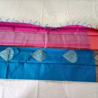 Peacock Buta Kuppadam Saree - Blue and Pink, 6 yards