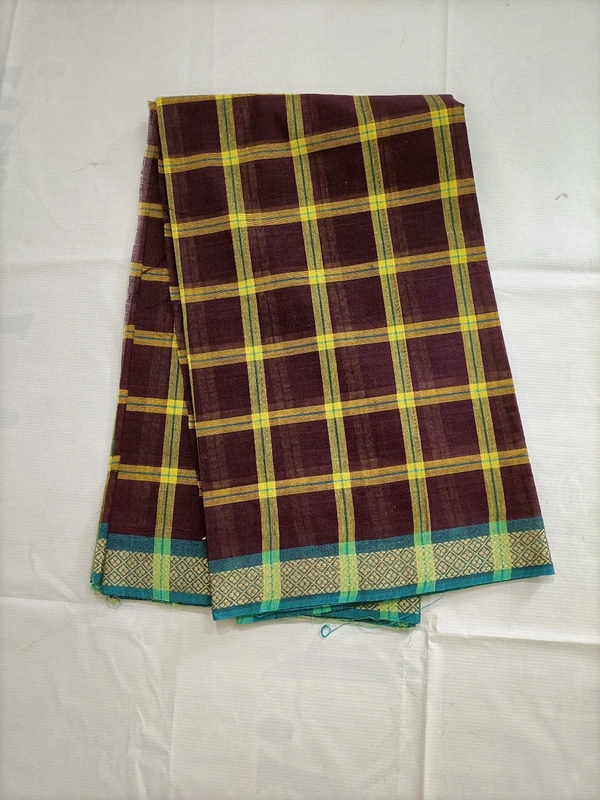 Chettinad Cotton Handloom Saree - No, Violet, 6 yards