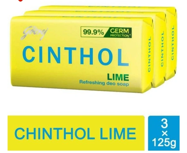 Cinthol Lime Refreshing Deo Soap 125 g (Pack of 3)