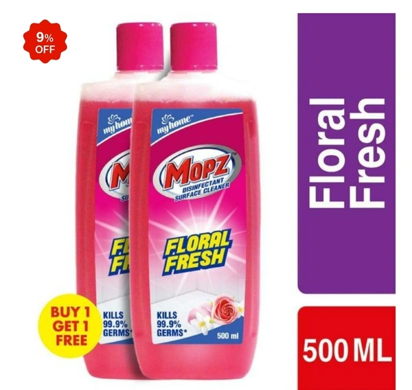 My Home Mopz Floral Fresh Disinfectant Surface Cleaner 500 ml (Buy 1 Get 1 Free)