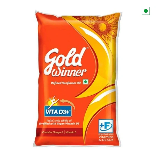 Gold Winner Refined Sunflower Oil 1 L (Pouch)