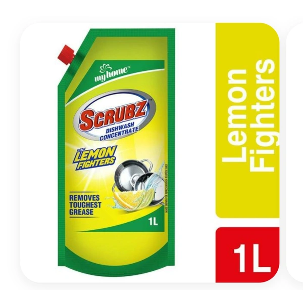 My Home Scrubz Lemon Fighters Concentrate Dishwash Liquid 1 L