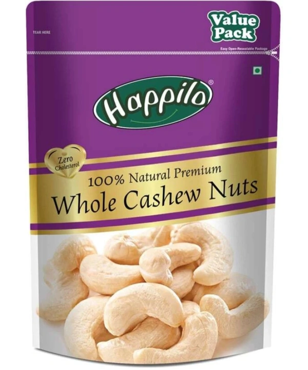 Happilo Premium Natural Whole Kaju/ Cashews (500g)