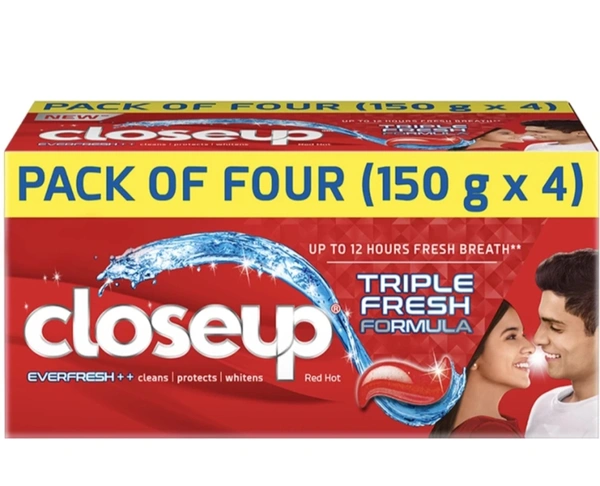 Closeup Triple Fresh Formula Toothpaste (600 g,Pack of 4)