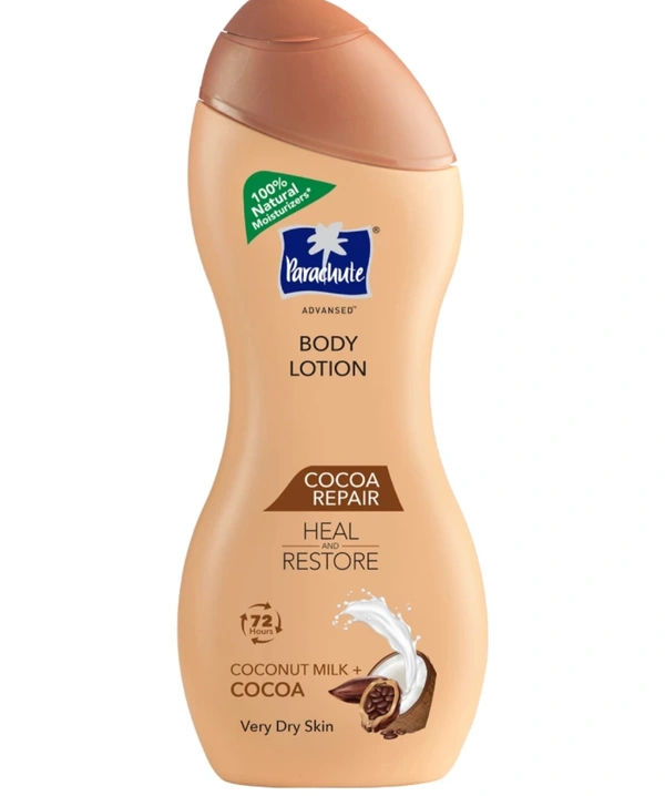 Parachute Advansed Cocoa Repair Body Lotion for Women & Men, 100% Natural, 72h Moisturisation (250 ml) 