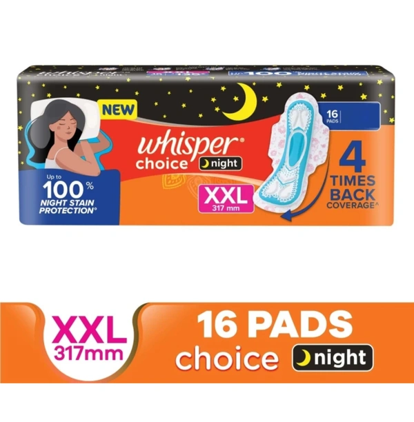 Whisper Choice Nights XXL For Women Sanitary Pad(Pack of 16)