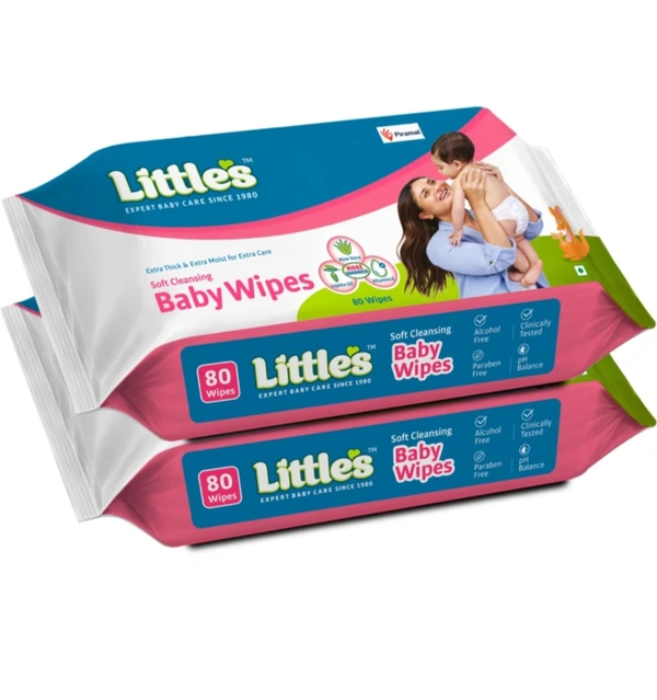 Little's Soft Cleansing Baby Wipes with Aloe Vera, Jojoba Oil and Vitamin E (160 Wipes)