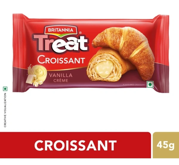 BRITANNIA Treat Creme Roll Vanilla Croissants (45 g)