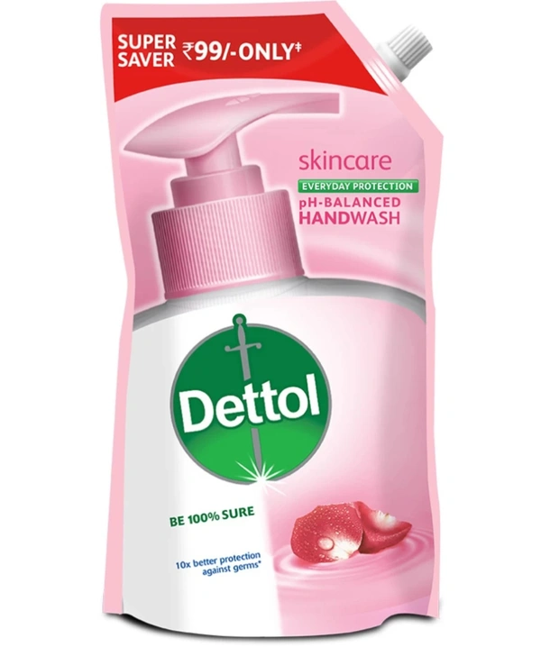 Dettol Germ Protection ph-Balanced Liquid Refill, Skincare Hand Wash Pouch (675 ml)