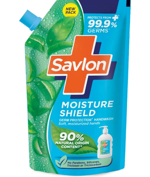 Savlon Moisture Shield Germ Protection Handwash Refill| 90% Natural Origin Hand Wash Pouch (675 ml)
