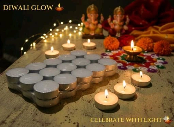 Tealight Candles Smokeless Candles Burning time Approx 2.5 Hour (White, Pack of 30) Daily Use, Multipurpose, Birthday, Festive, Home Décor Candle, Diwali Candle Diya