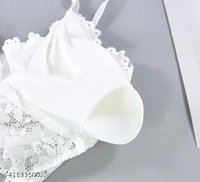 Floral Lace Bralette - Net, Free Size (Underbust Size: 28 in, Overbust Size: 32 in) 