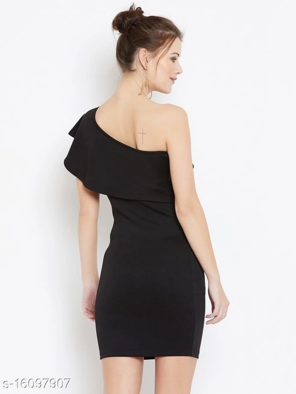 Off-Shoulder Ruffle Dress - Viscose, XL (Bust Size: 40 in, Length Size: 34 in) 