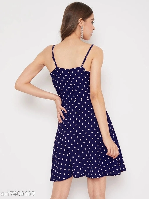 Polka-Dot Fit & Flare Dress - poly crepe, XL