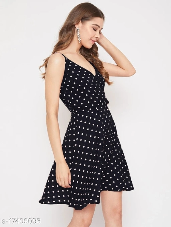 Polka-Dot Fit & Flare Dress - poly crepe, XL