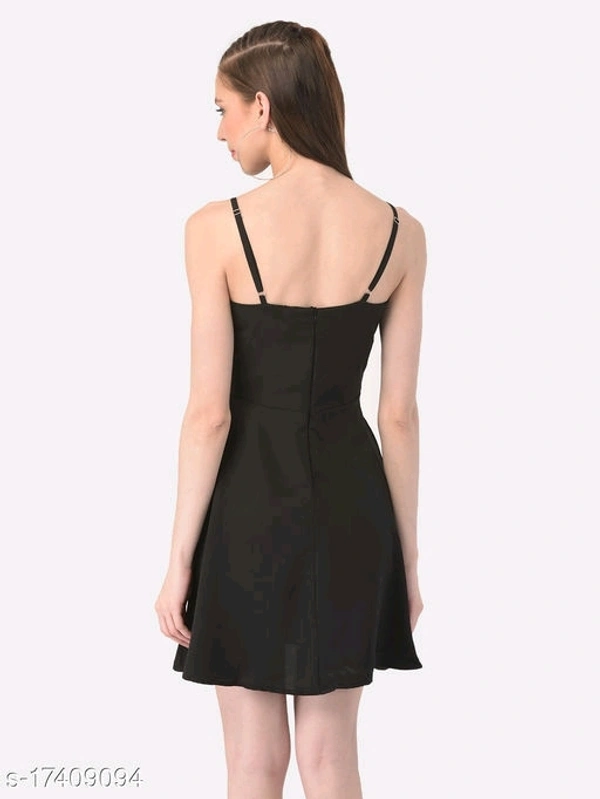 Open Back Fit & Flared Surplice Cami Dress - Poly Crepe, S