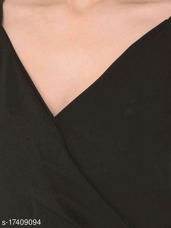 Open Back Fit & Flared Surplice Cami Dress - L, poly crepe