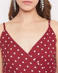 Polka-Dot Fit & Flare Dress - poly crepe, M