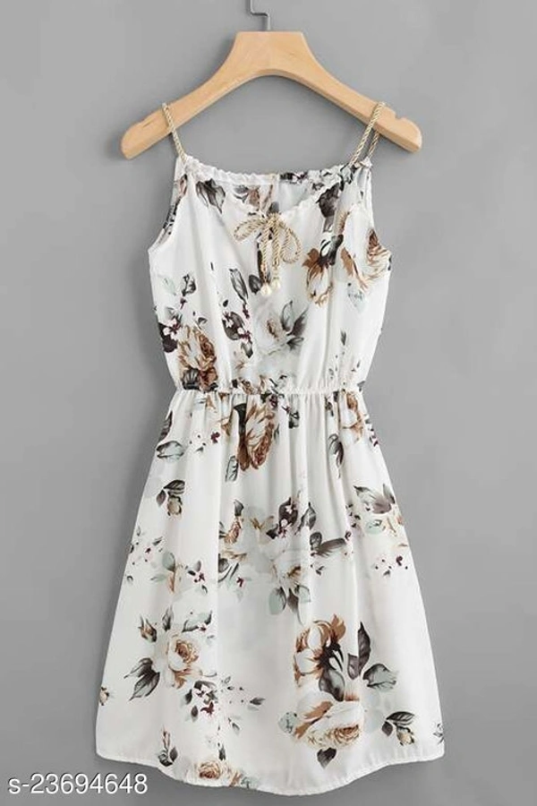 Fit & Flare Midi Dress - polyester, S (Bust Size: 36 in, Length Size: 40 in) 