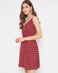 Polka-Dot Fit & Flare Dress - Poly crepe, XL