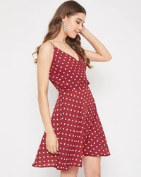 Polka-Dot Fit & Flare Dress - Poly crepe, XL