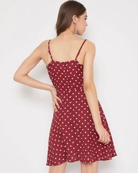 Polka-Dot Fit & Flare Dress - Poly crepe, XL