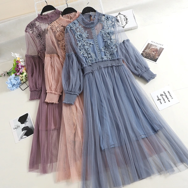 Designer net dress - net, M (Bust Size: 36 in, Length Size: 49 in) 