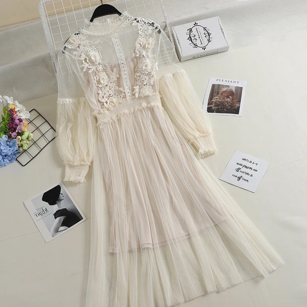 Designer net dress - net, M (Bust Size: 36 in, Length Size: 49 in) 