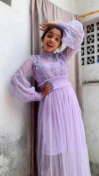 Designer net dress - net, M (Bust Size: 36 in, Length Size: 49 in) 