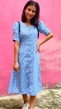 Floral Midi Dress - Rayon, XS (Bust Size: 34 in, Length Size: 44 in) 