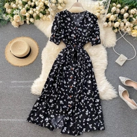 Floral Midi Dress - Rayon, XXL (Bust Size: 44 in, Length Size: 44 in)