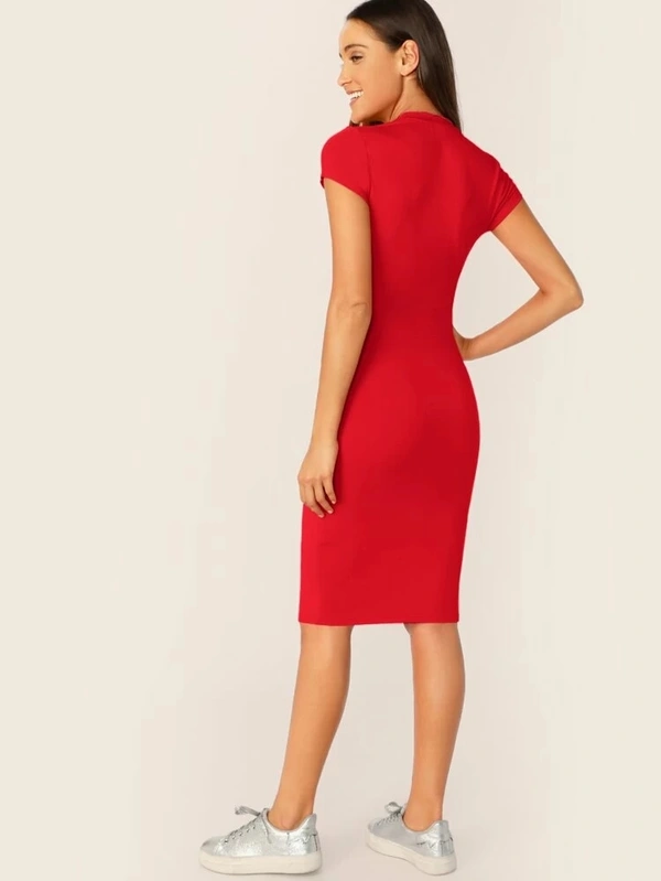 One Piece Midi Dress(Bodycon Dress) - polyester, XS