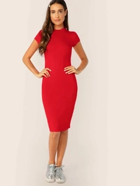 One Piece Midi Dress(Bodycon Dress) - polyester, XS