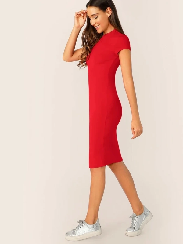 One Piece Midi Dress(Bodycon Dress) - polyester, XL
