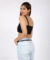 Shoulder Strap Crop Top - polyester, S (Bust Size: 31 in) 