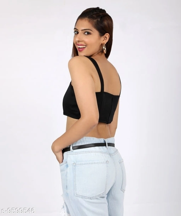 Shoulder Strap Crop Top - polyester, S (Bust Size: 31 in) 