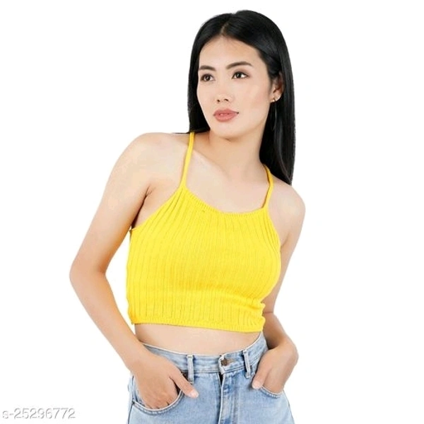Knitted Crop Top - cotton, free size